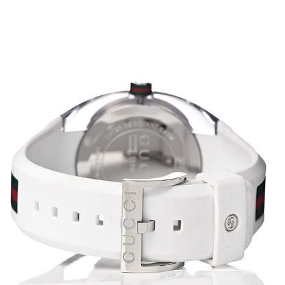 Gucci Stainless Steel Rubber 46mm Sync Web Quartz Watch White 4 of 5