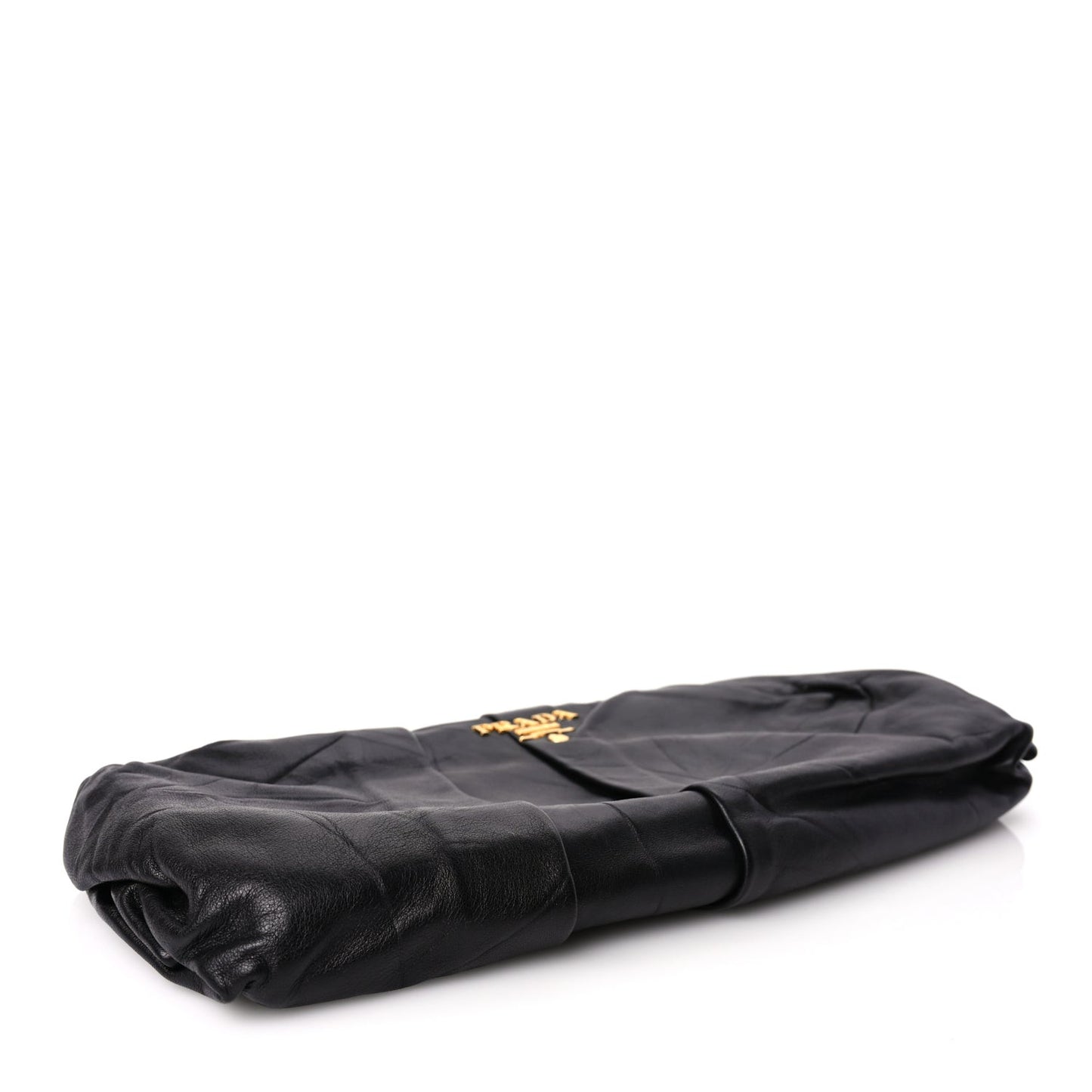 Nappa Pleated Clutch Black
