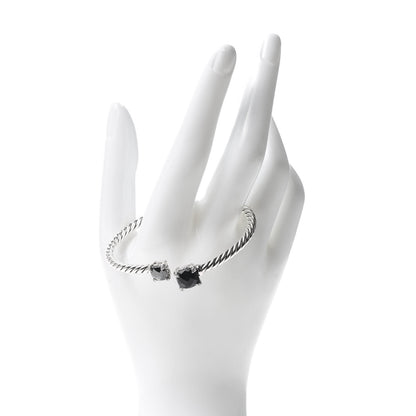 David Yurman Sterling Silver Diamond Black Onyx Hematite 4mm Chatelaine Bypass Bracelet 2 of 4