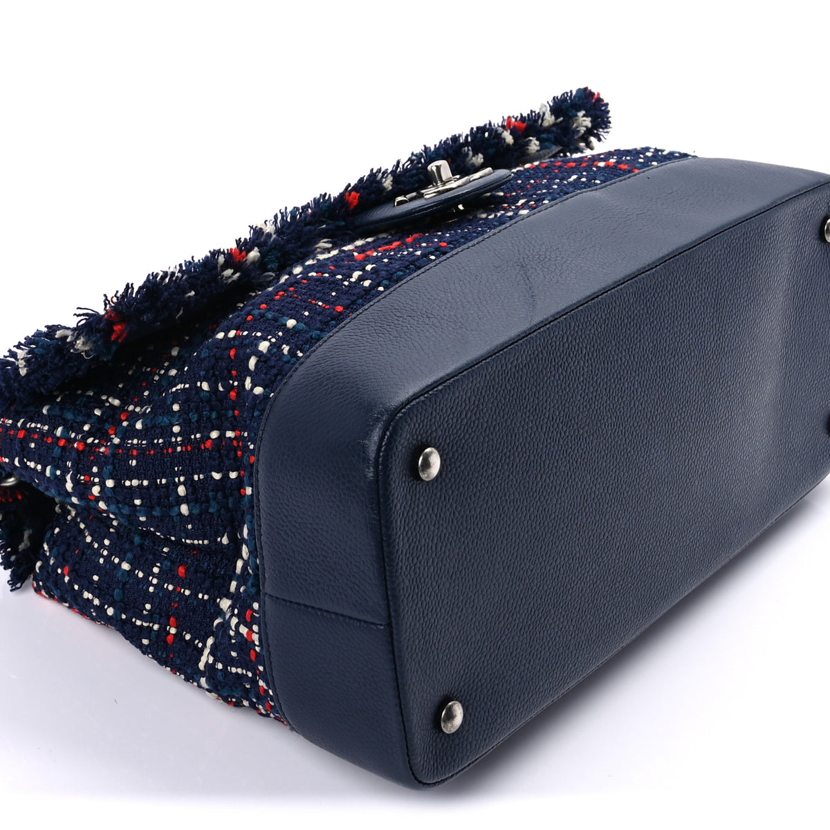 Tweed Trip Top Handle Flap Navy