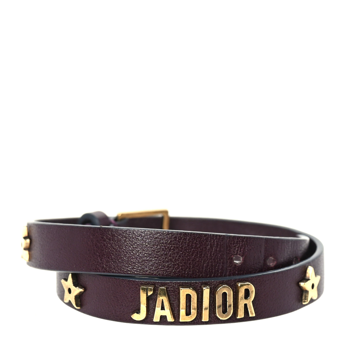 Christian Dior Calfskin Star J'Adior Double Bracelet Wine 1 of 3