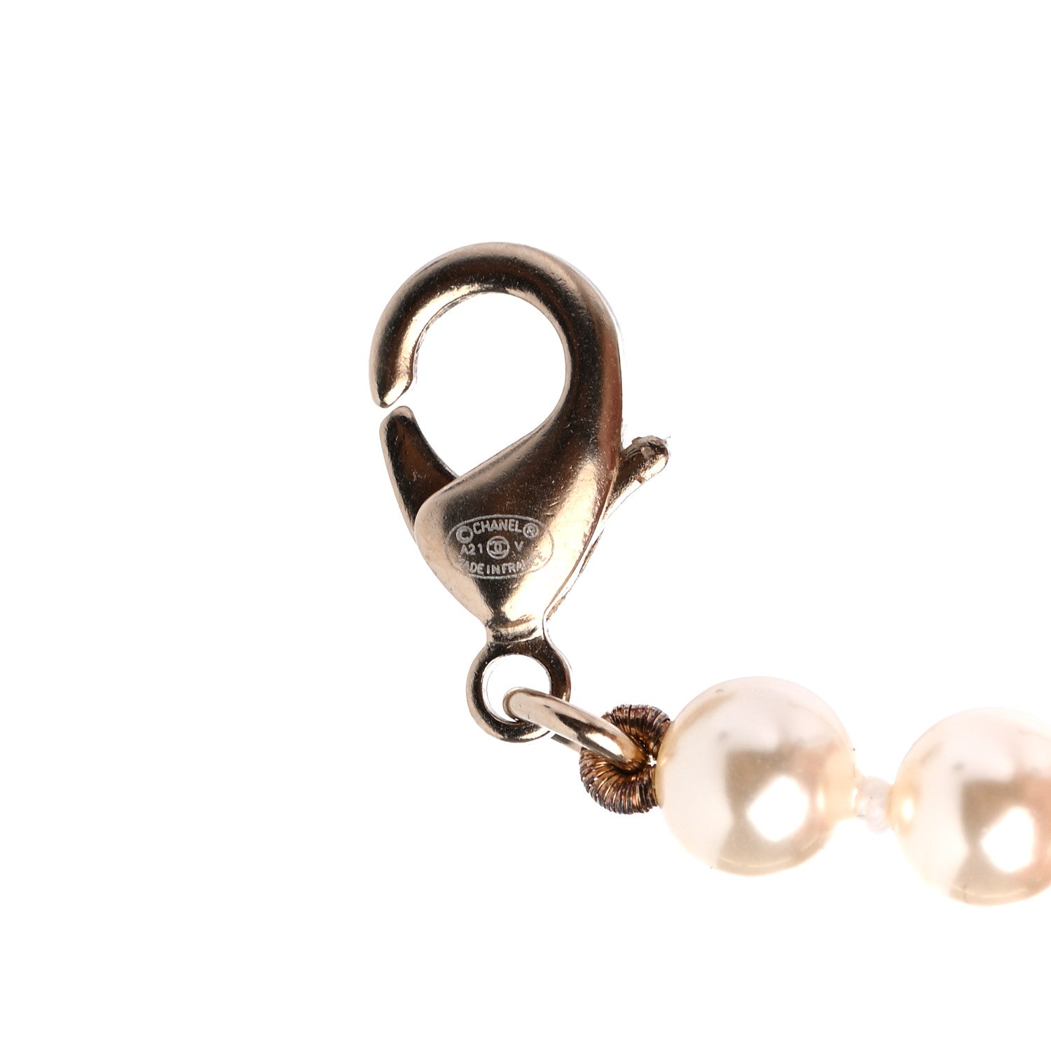 Chanel Graduated Pearl Crystal CC Bracelet Gold 4 of 5