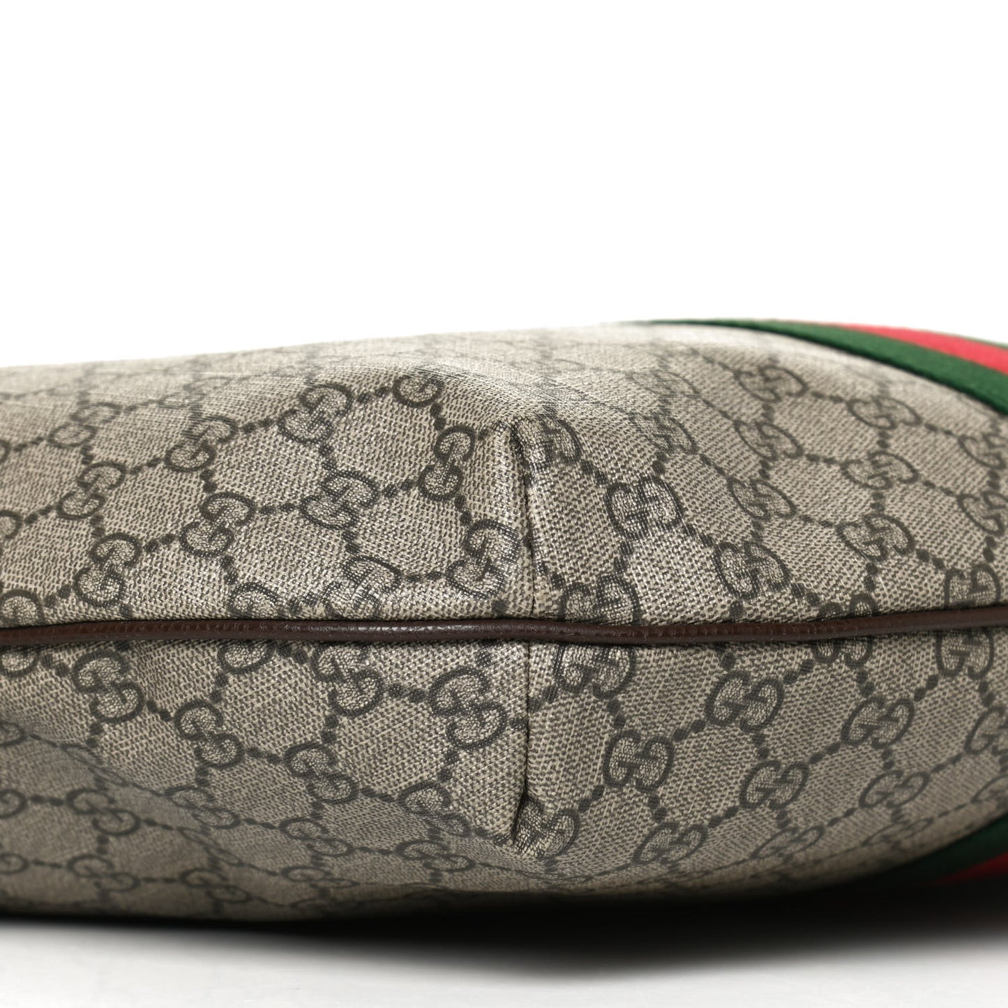 GG Supreme Monogram Web Ophidia Half Moon Hobo Brown