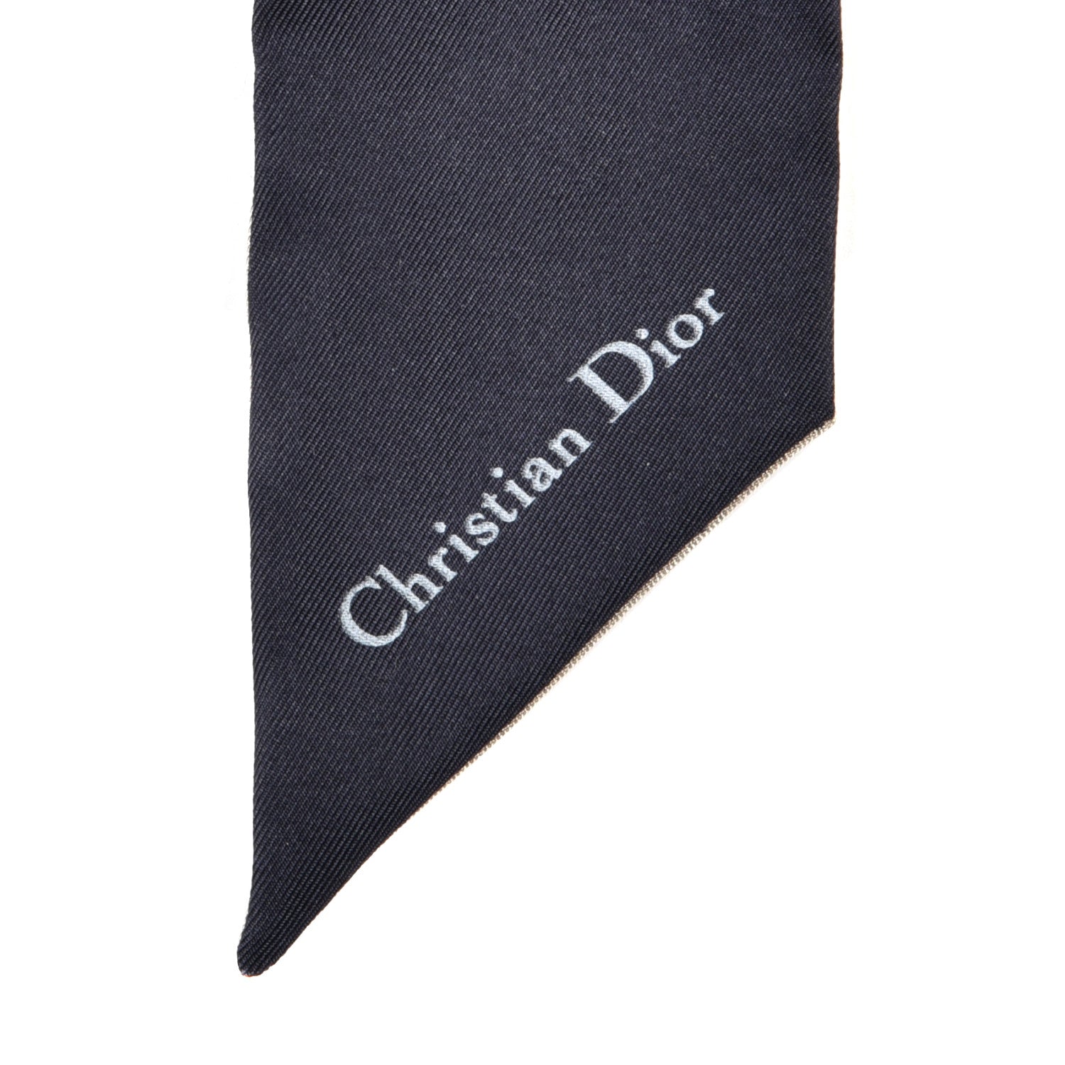 Christian Dior Silk Oblique Mitzah Scarf Blue 3 of 4