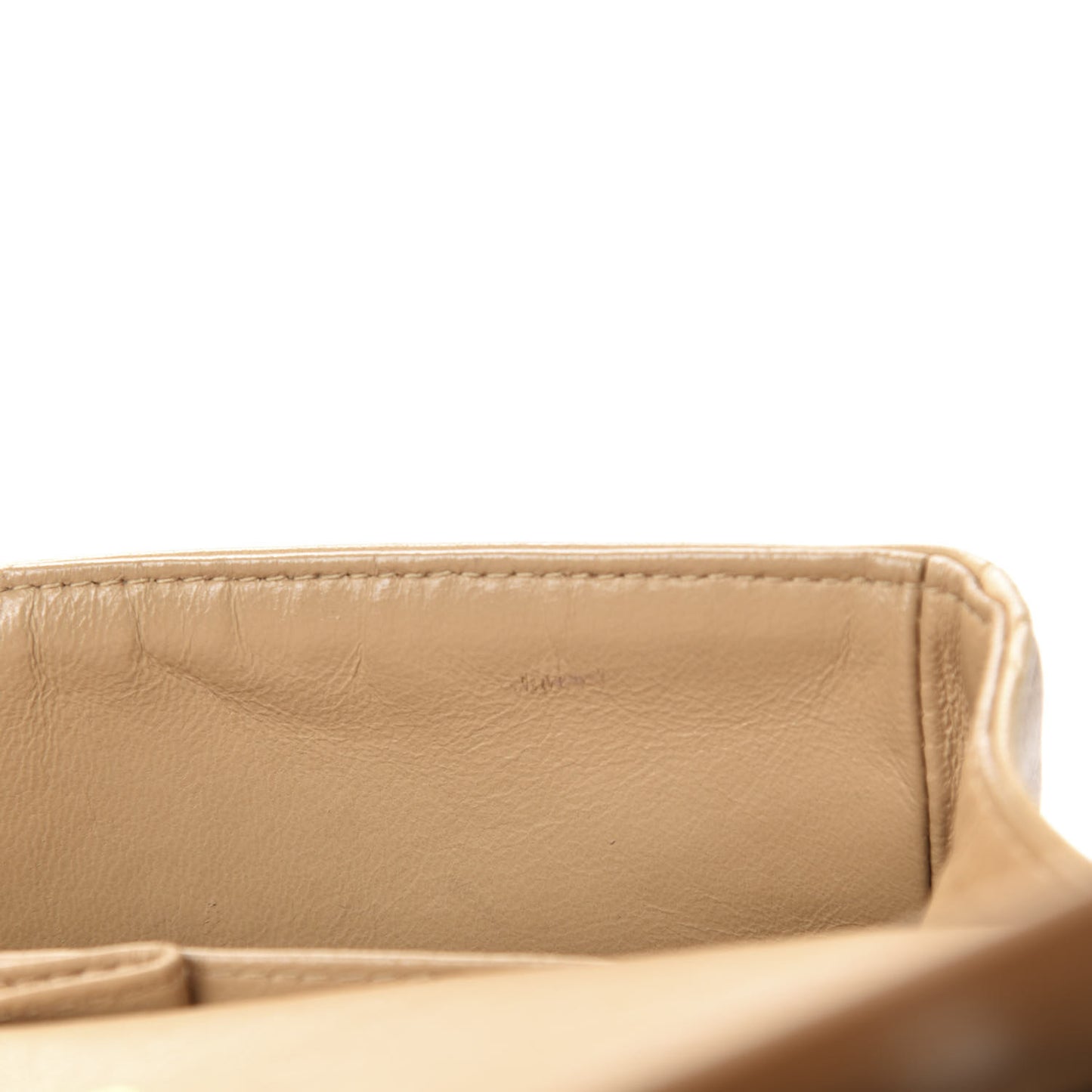 Lambskin Quilted Small Double Flap Beige