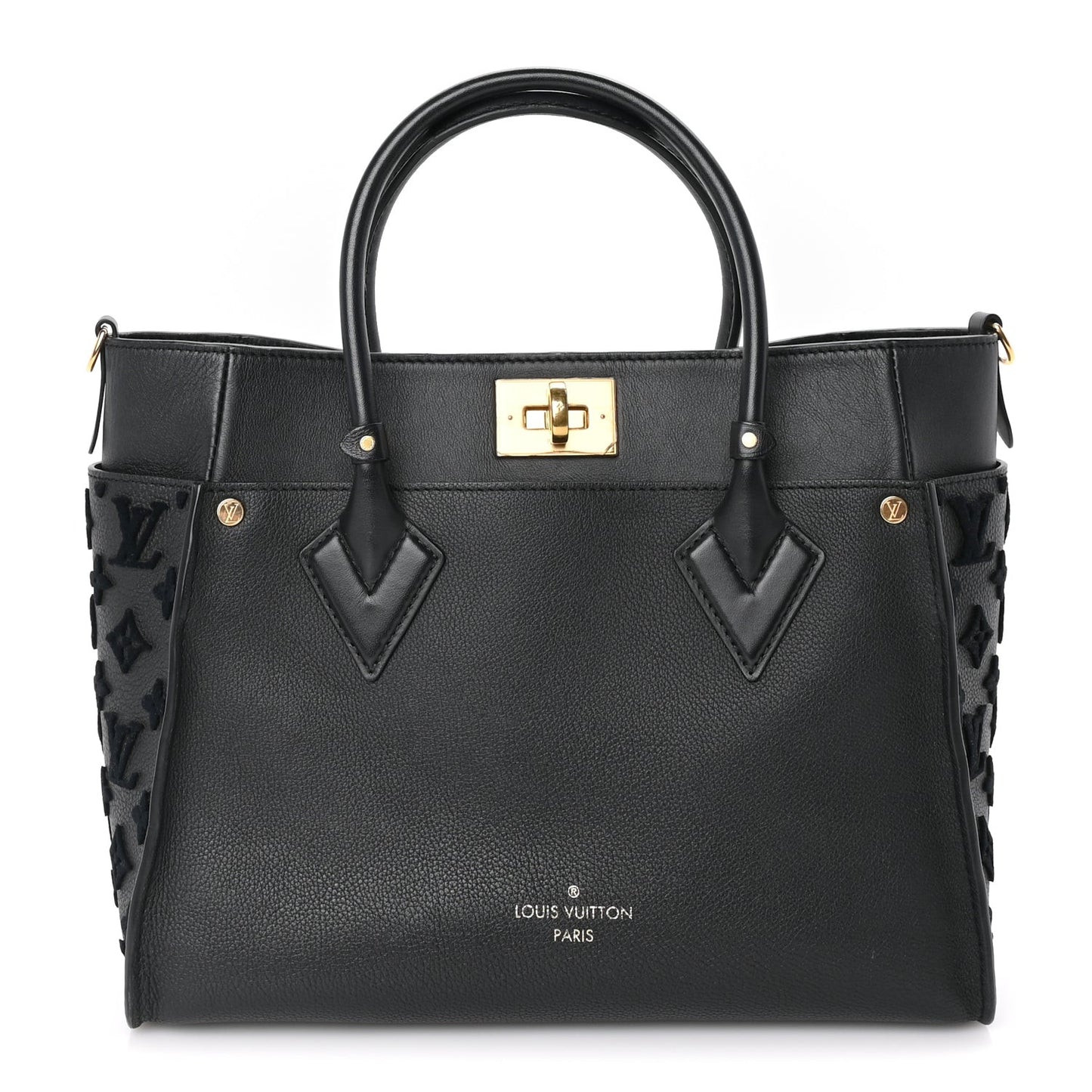 Calfskin Monogram Tufting On My Side  Black