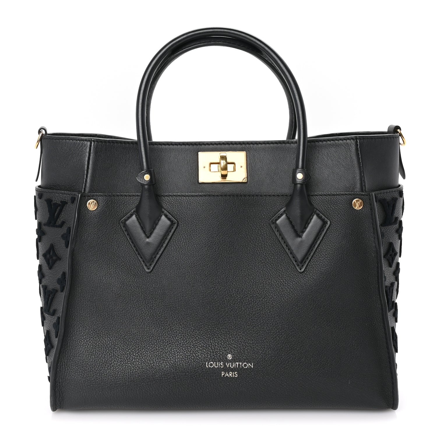 Louis Vuitton Calfskin Monogram Tufting On My Side  Black 2 of 9