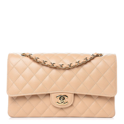 Chanel Caviar Quilted Medium Double Flap Beige 1 of 10