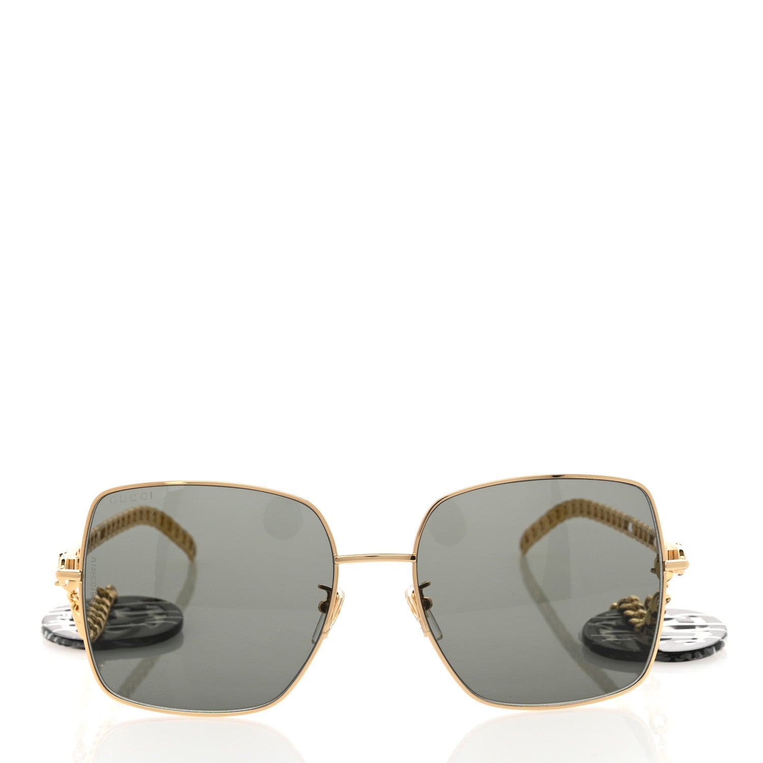 Gucci Square Frame Oversized Sunglasses GG0724S Gold 2 of 9