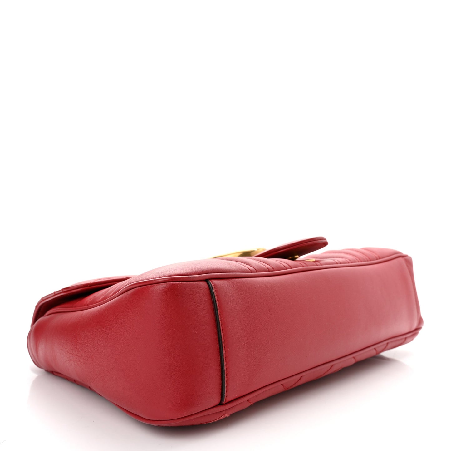 Calfskin Matelasse Medium GG Marmont Shoulder Bag Hibiscus Red