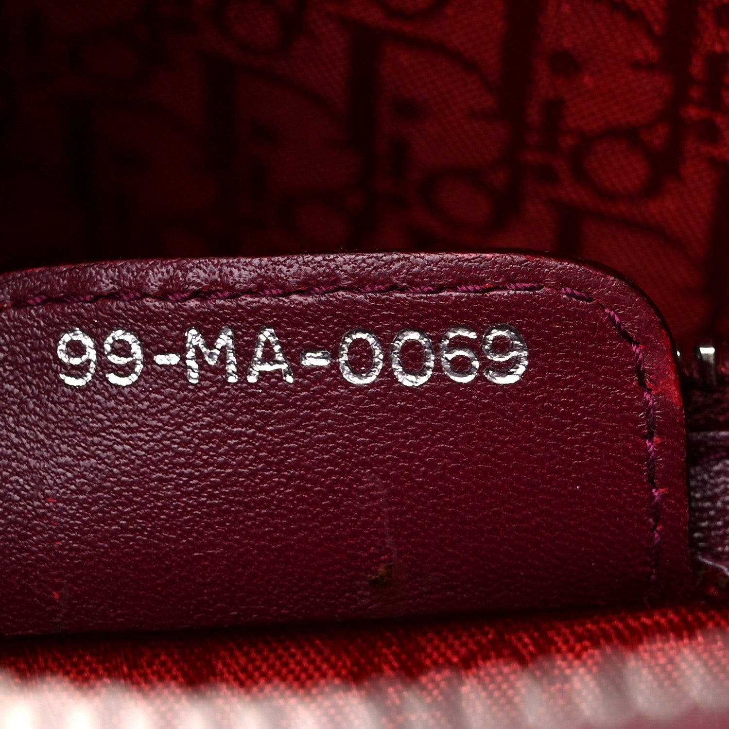 Christian Dior Lambskin Cannage Large Lady Dior Burgundy 7 of 10