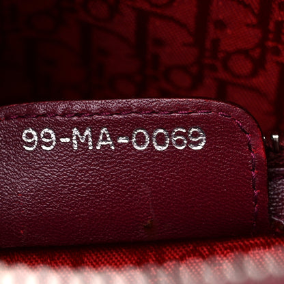 Christian Dior Lambskin Cannage Large Lady Dior Burgundy 7 of 10