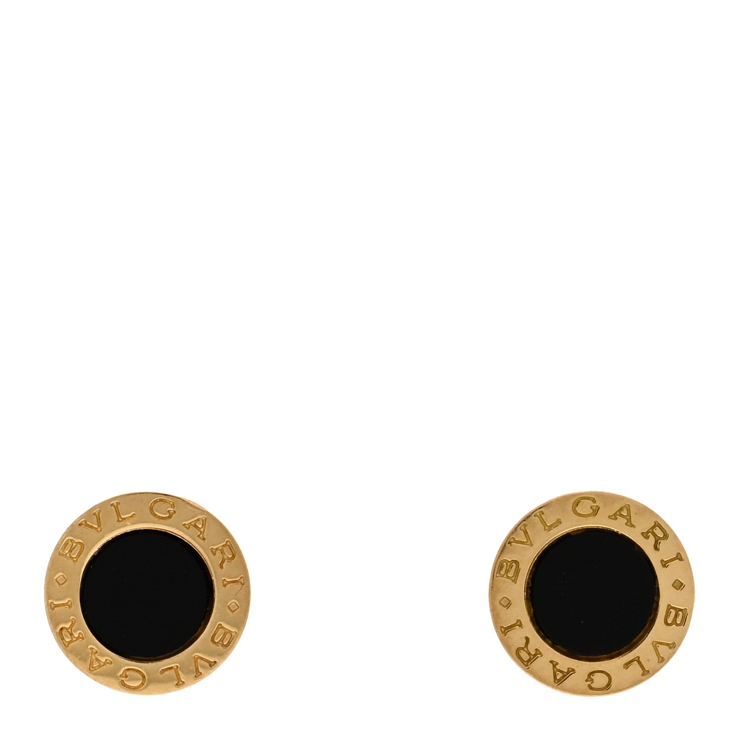 Bulgari 18K Yellow Gold Black Onyx BVLGARI BVLGARI Stud Earrings 1 of 4