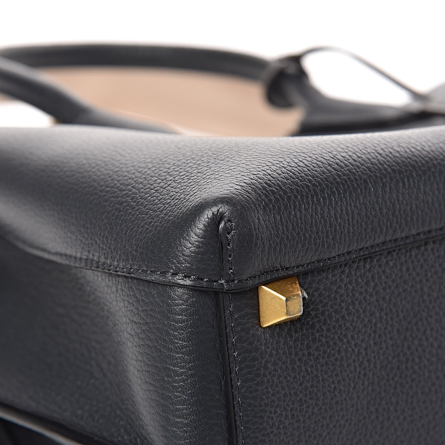 MCM Grained Calfskin Medium Milla Tote Phantom Grey 8 of 17