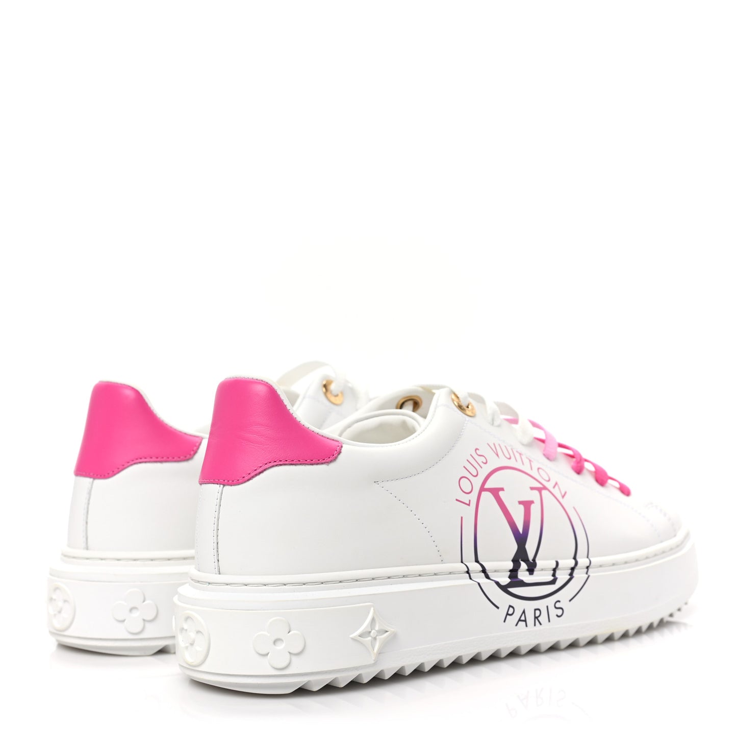 Monogram Time Out Sneakers 38.5 White Pink