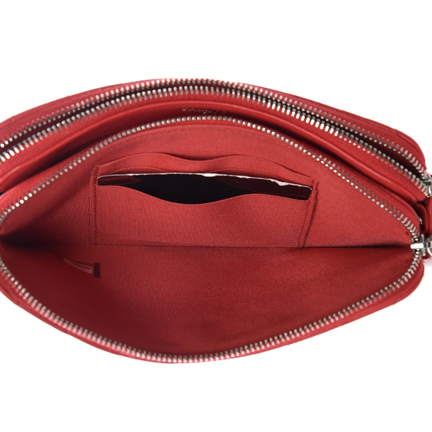 Chanel Lambskin Chevron Quilted Studded Small Clutch With Chain Red 7 of 16