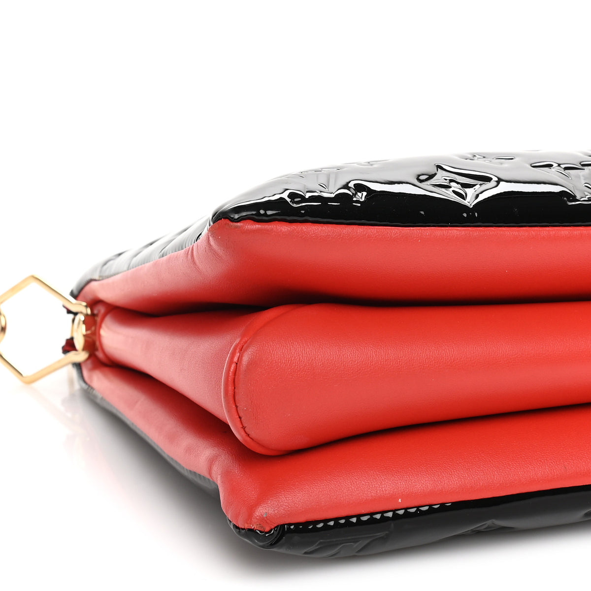 Louis Vuitton Patent Embossed Monogram Lambskin Coussin MM Black Red 7 of 8
