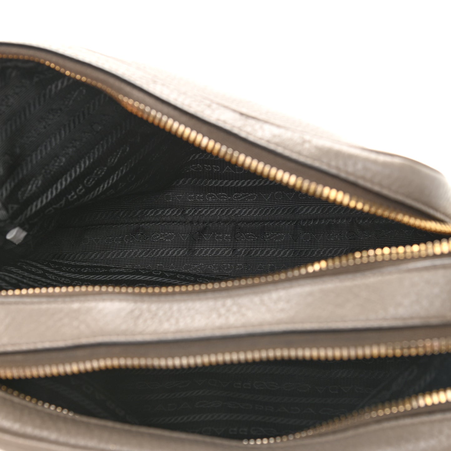 Vitello Daino Medium Double Zip Shoulder Bag Argilla