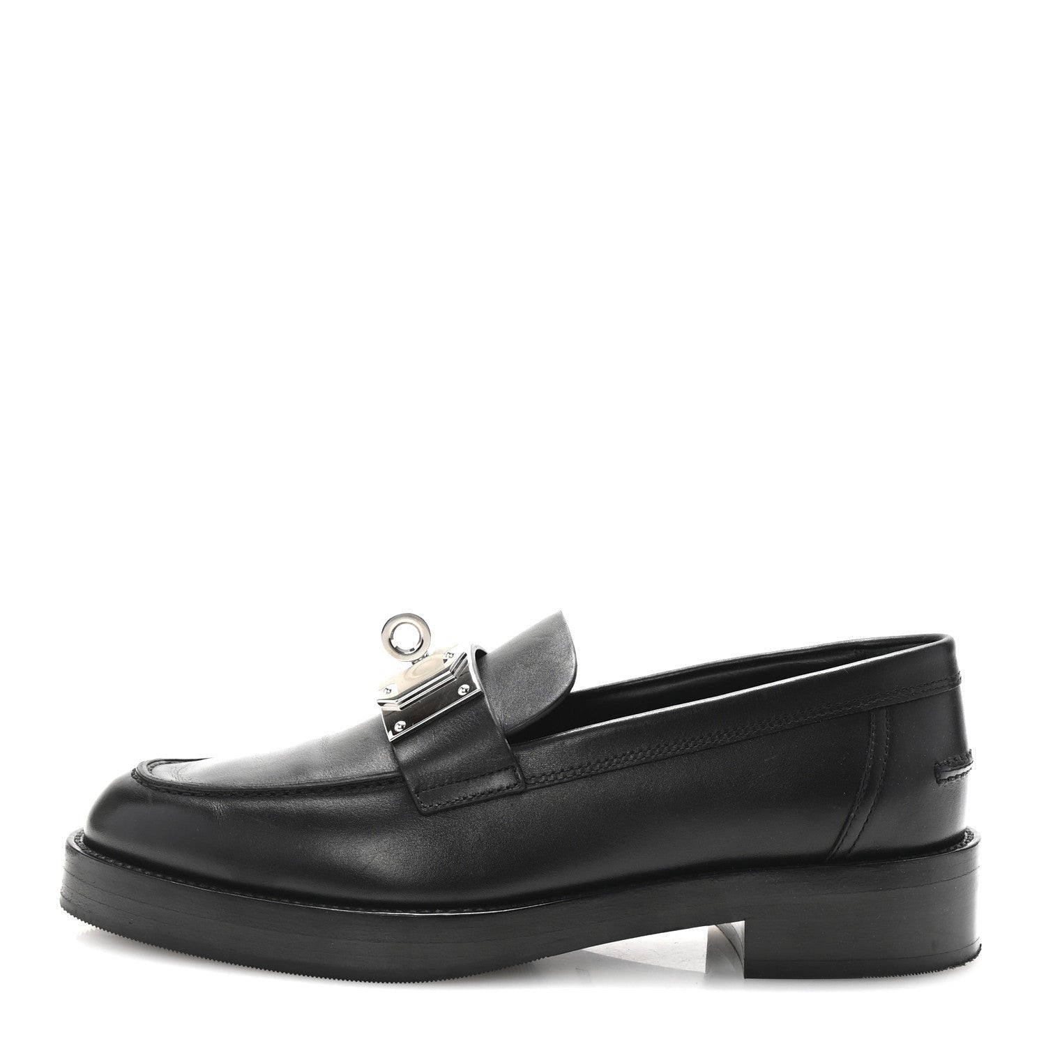 Hermes Calfskin Womens Hot Loafer 38 Black 1 of 7