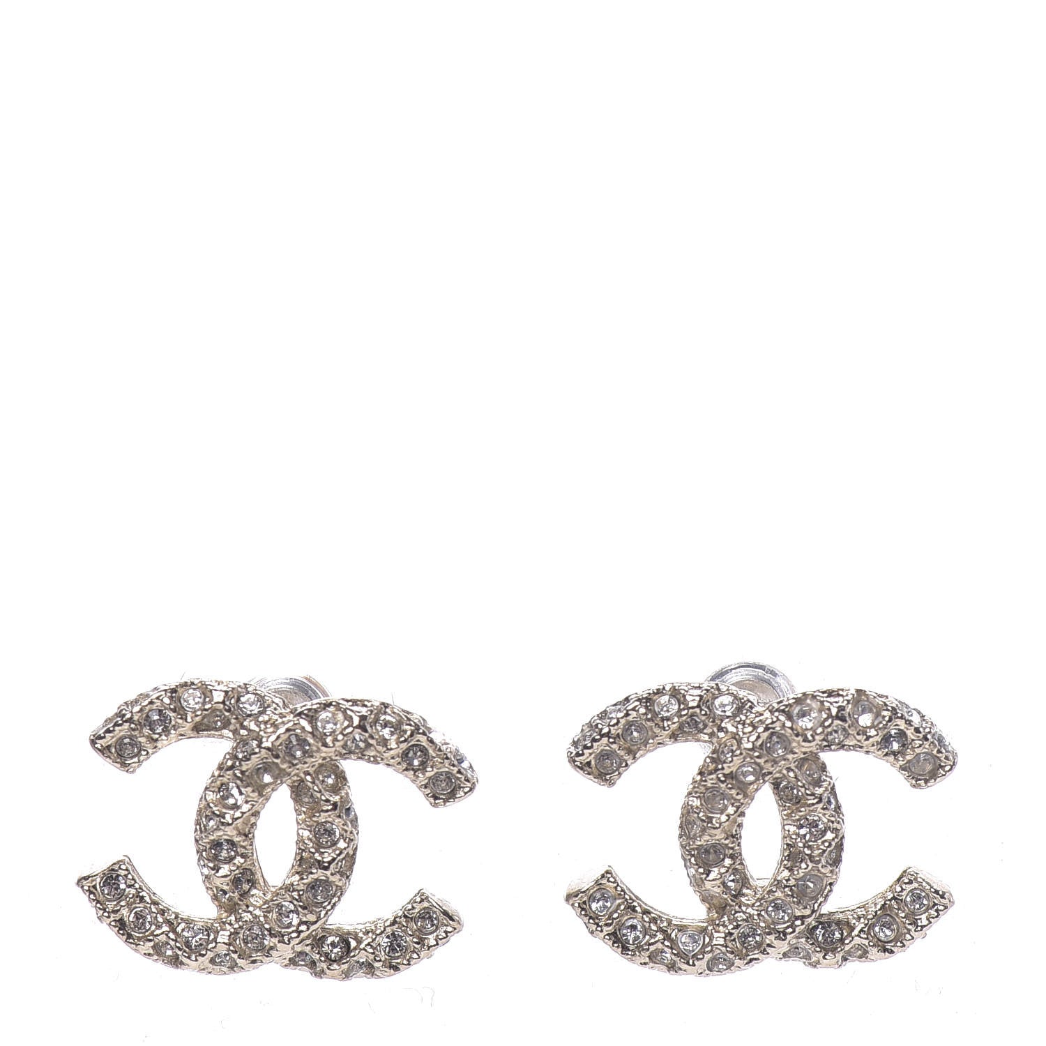 Chanel Crystal CC Earrings Gold 1 of 5