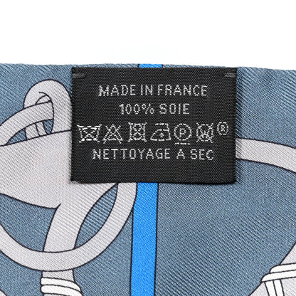Hermes Silk Panoplie Equestre Twilly Gris Ciel Orange 3 of 5