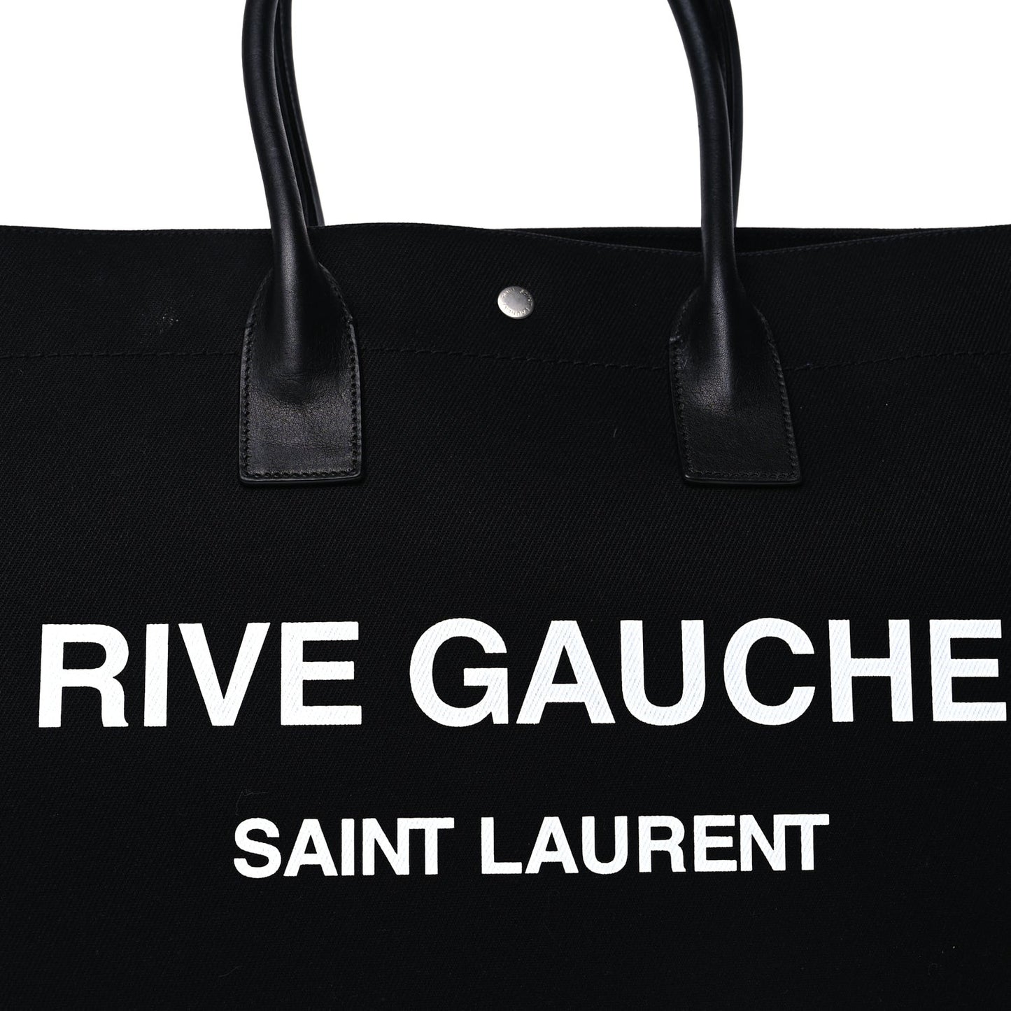 Linen Calfskin Rive Gauche Tote Black