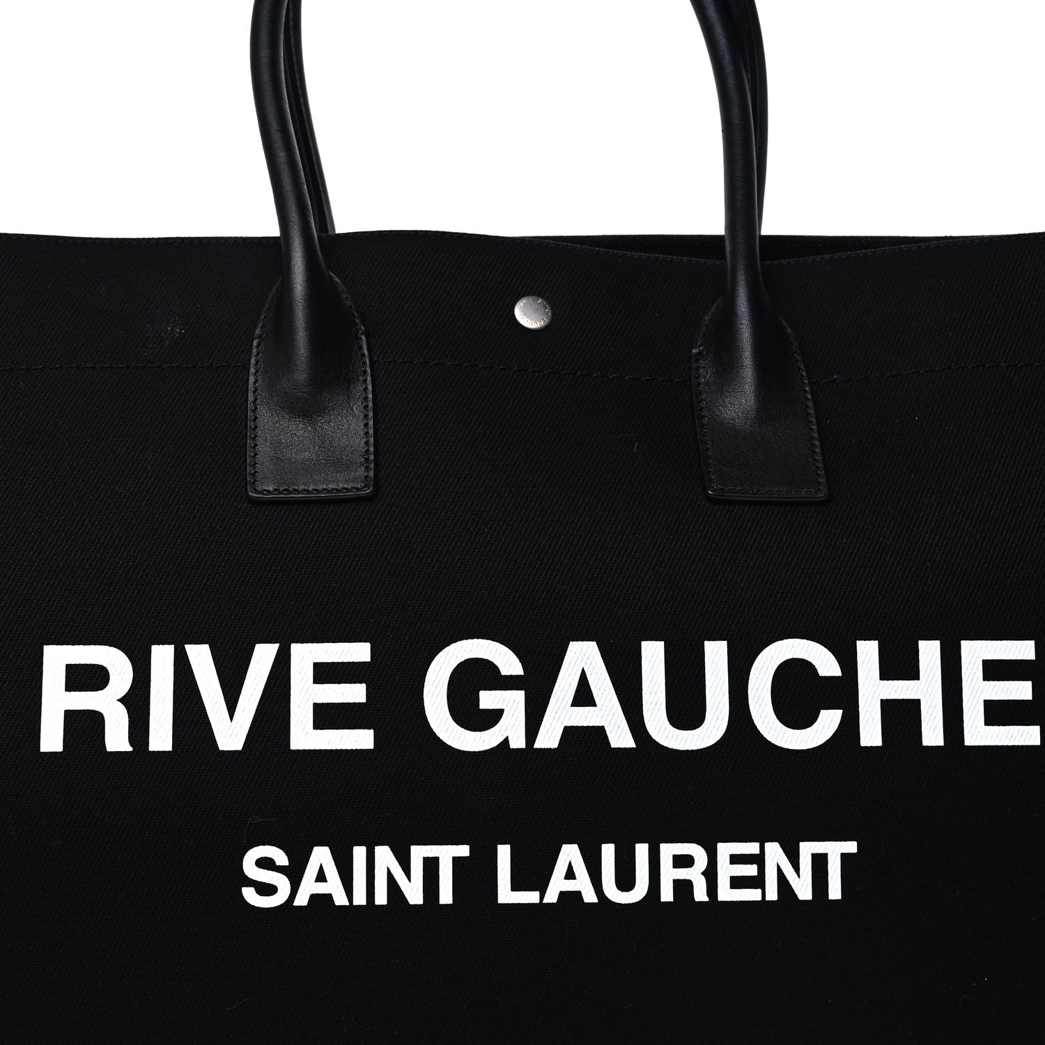 Saint Laurent Linen Calfskin Rive Gauche Tote Black 6 of 8