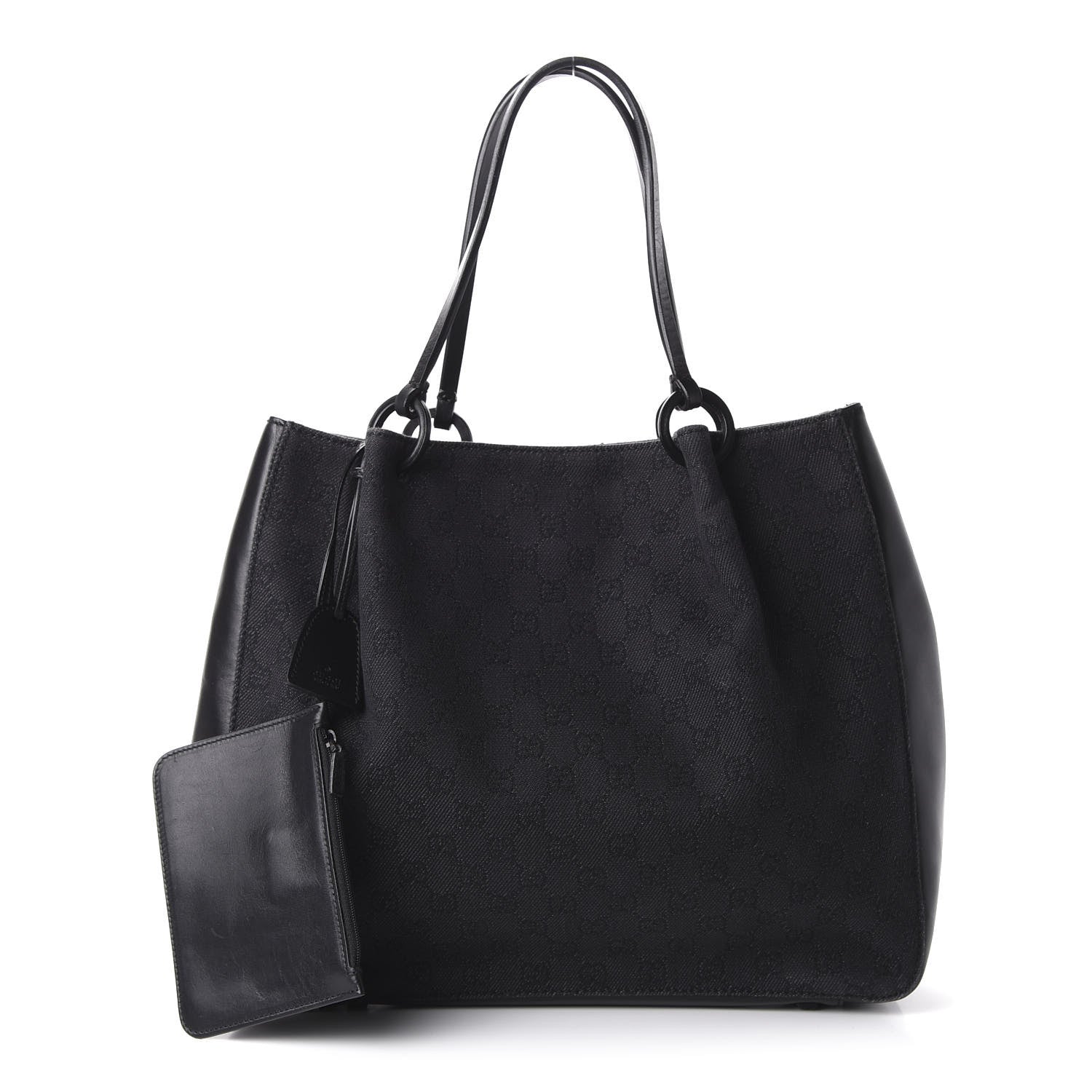 Gucci Denim Monogram Tote Black 1 of 8