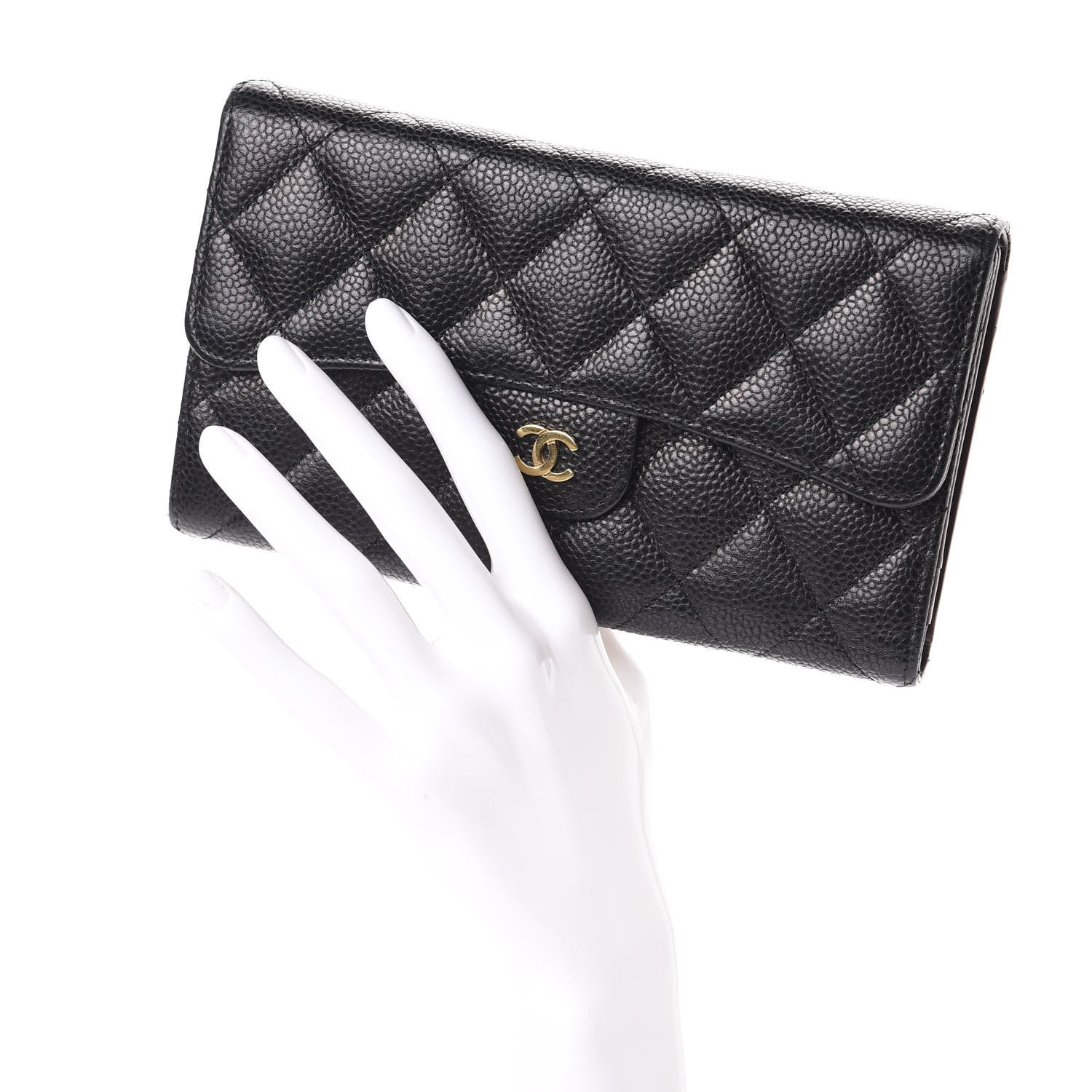 Chanel Caviar Quilted Large Flap Wallet Black 2 of 7