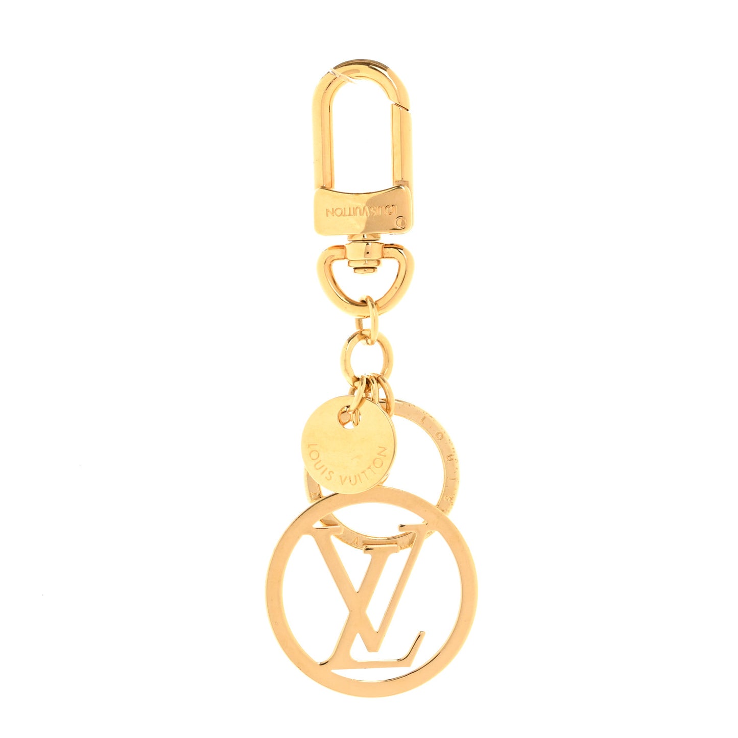 LV Circle Bag Charm Key Holder Gold