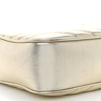 Saint Laurent Metallic Calfskin Matelasse Monogram Lou Camera Bag Platino 9 of 12