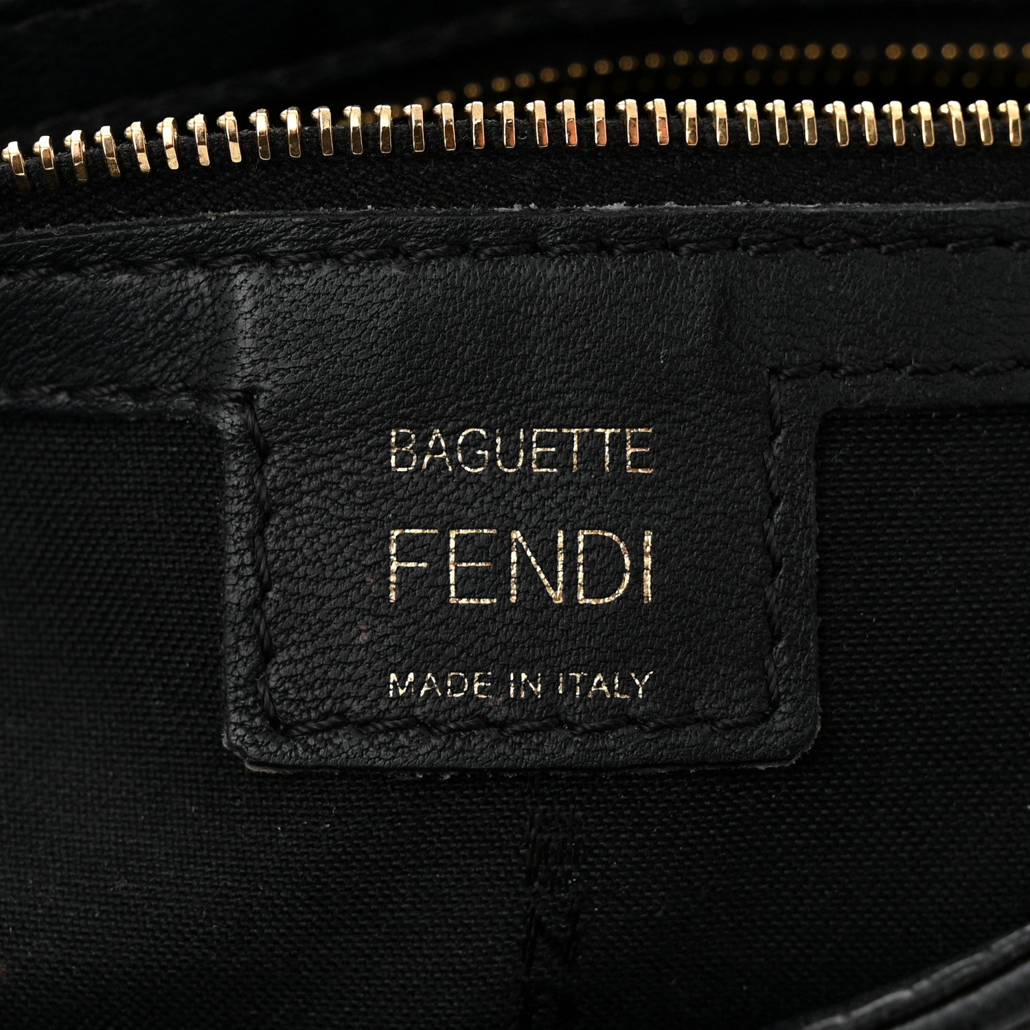 Fendi Nappa FF 1974 Embossed Baguette Black 6 of 10