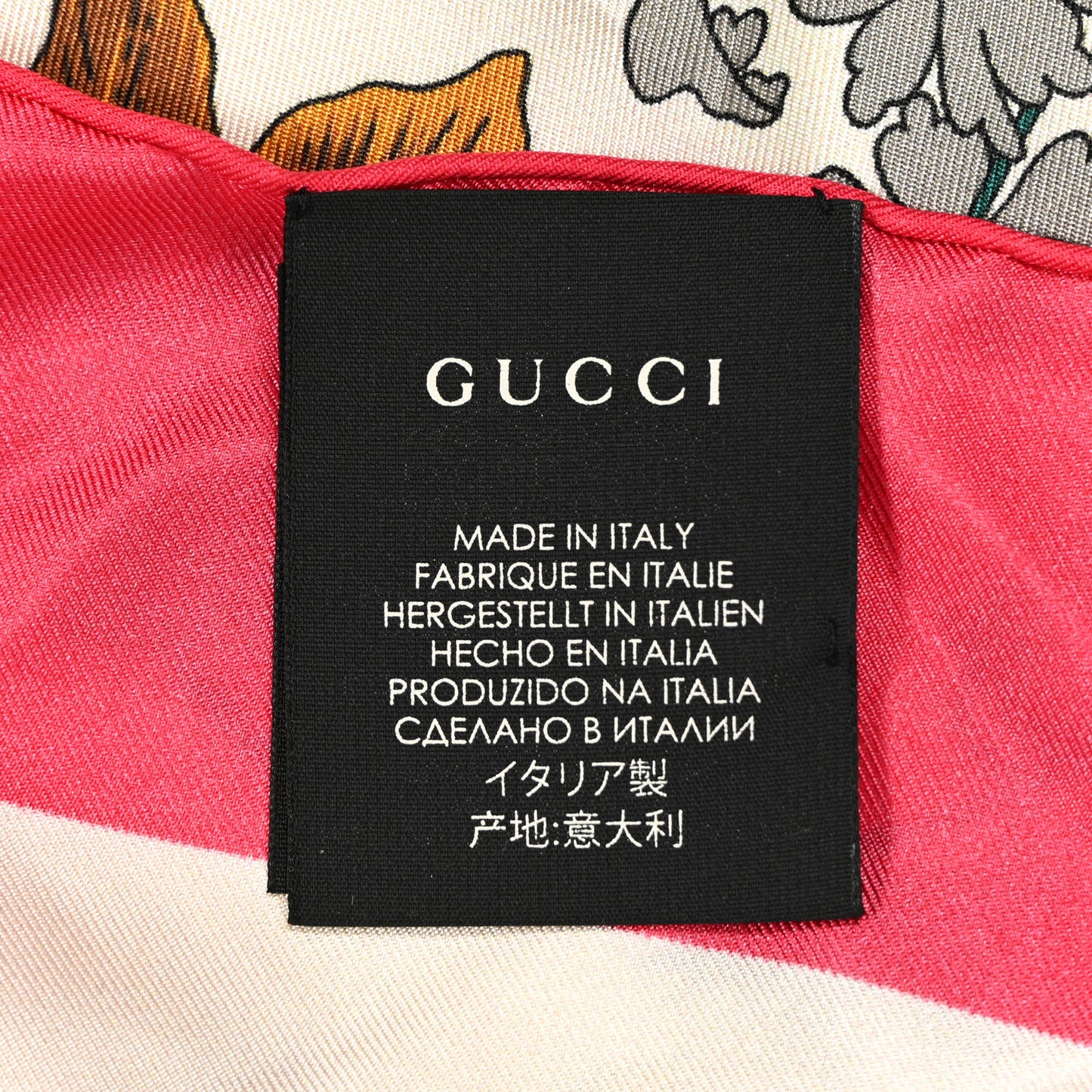 Silk Flora Gothic Square Scarf Ivory Red