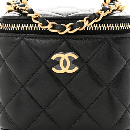 Chanel Lambskin Quilted Metal Mini Top Handle Vanity Case With Chain Black 8 of 12