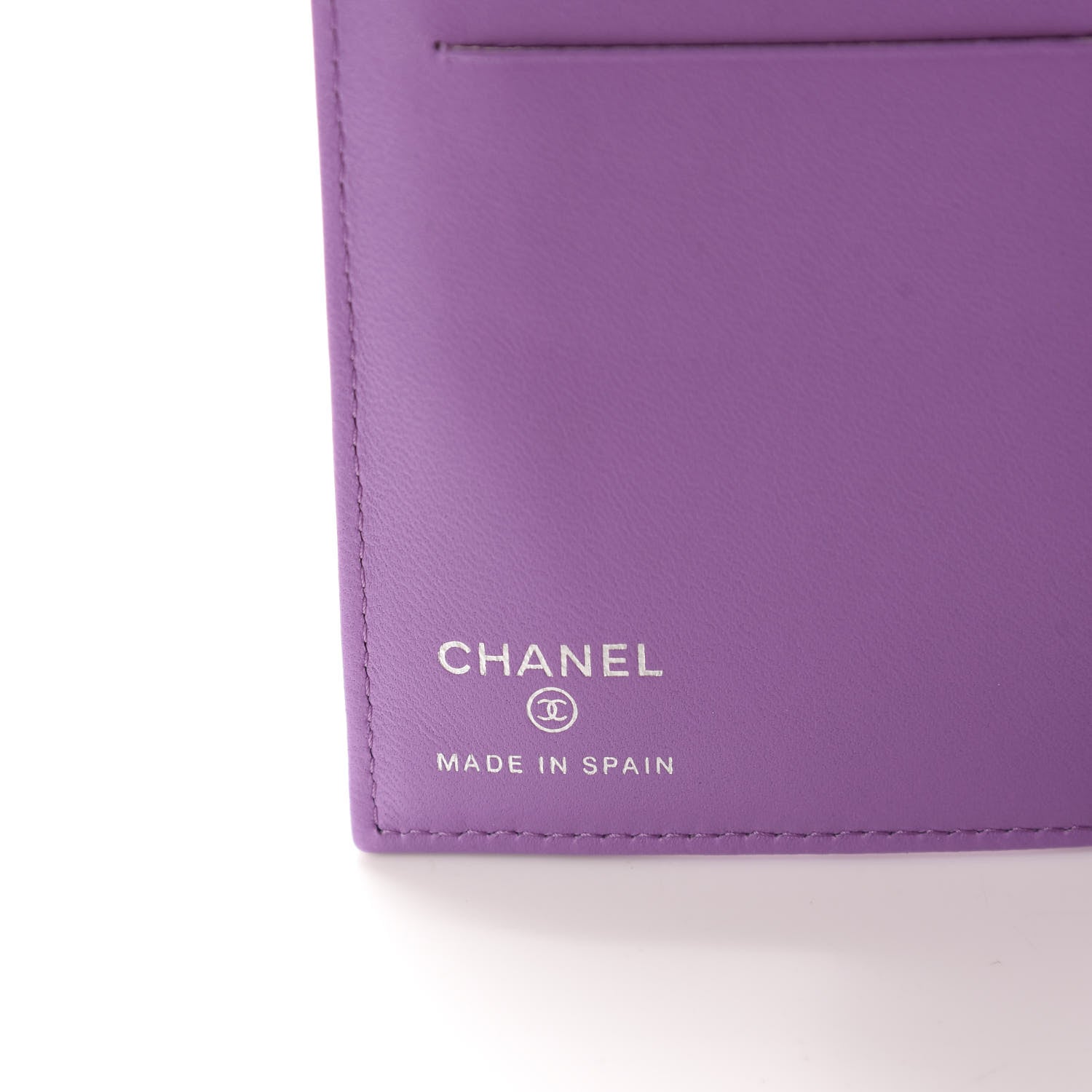 Chanel Lambskin Quilted Passport Holder Purple 6 of 8