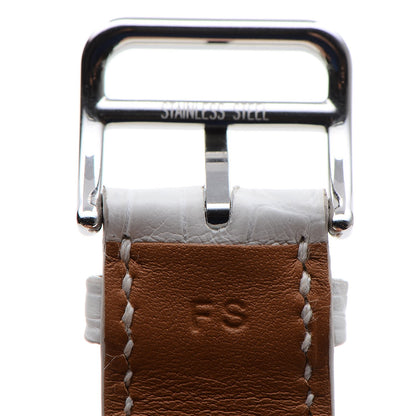 Hermes Stainless Steel Alligator 29mm Cape Cod Quartz Watch Blanc 6 of 8