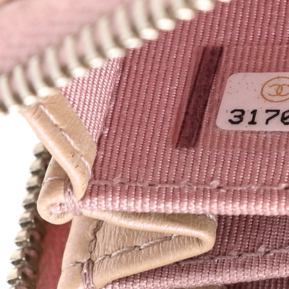 Chanel Iridescent Calfskin Quilted Zip Coin Purse Wallet Pink 7 of 8