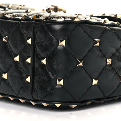 Valentino Garavani Lambskin Medium Rockstud Spike Shoulder Bag Black 9 of 10