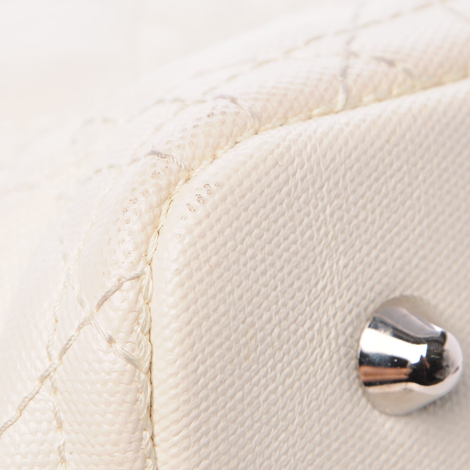 Christian Dior Coated Canvas Cannage Small Panarea Tote White 9 of 14