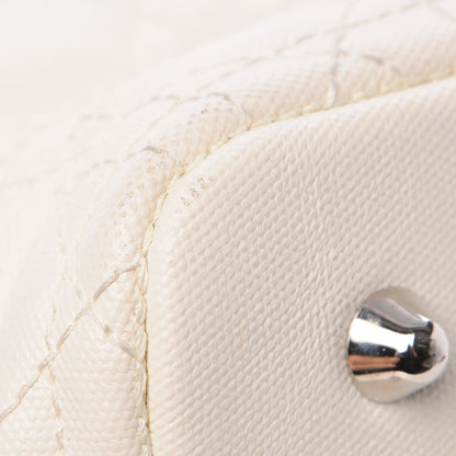 Christian Dior Coated Canvas Cannage Small Panarea Tote White 9 of 14