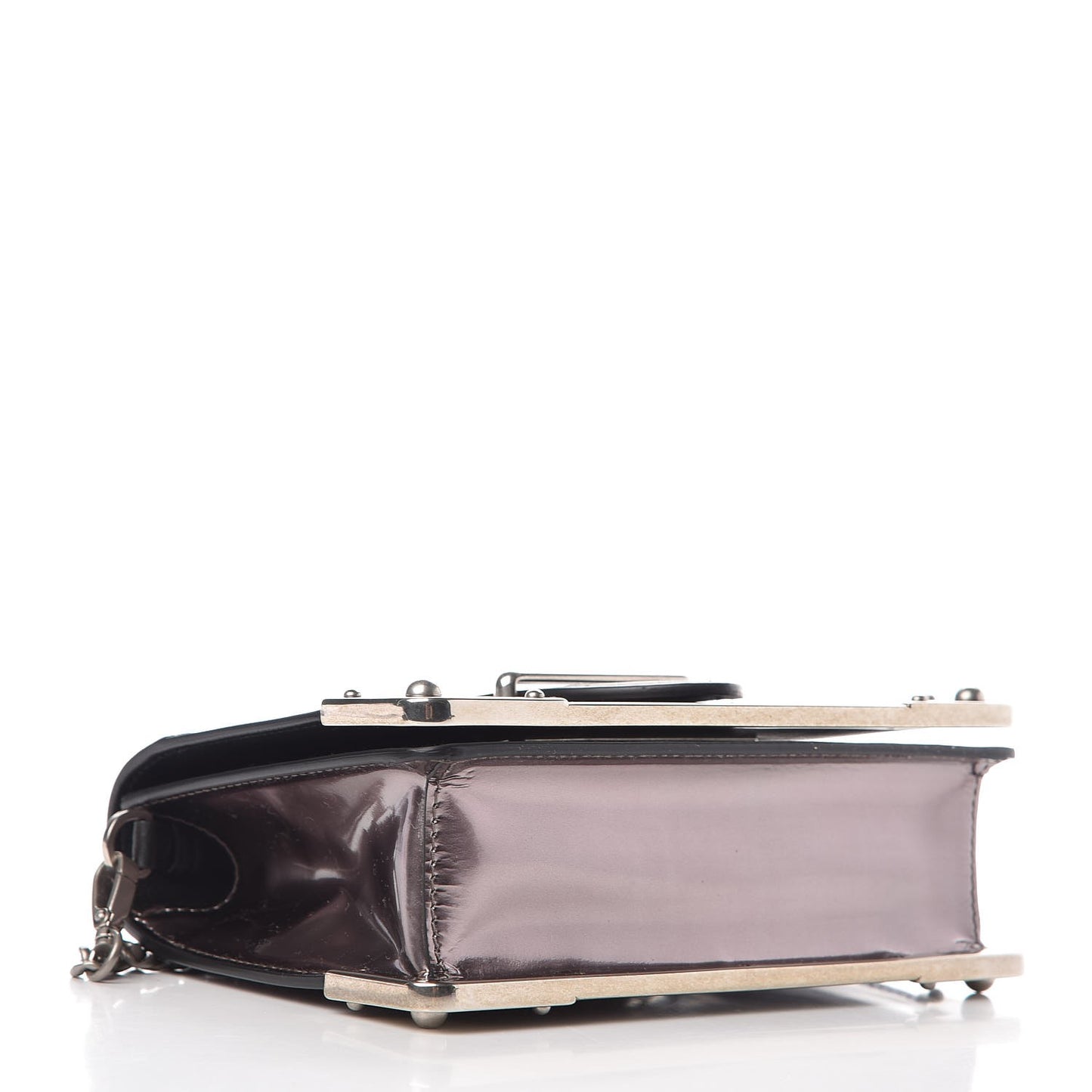 Metallic Vitello Saffiano Cahier Bag Ferro Black
