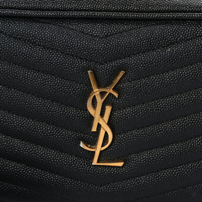 Saint Laurent Grain De Poudre Matelasse Monogram Mini Lou Camera Bag Black 6 of 9