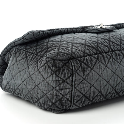 Chanel Denim Quilted Medium Denimpression XXL Flap Grey Black 7 of 11