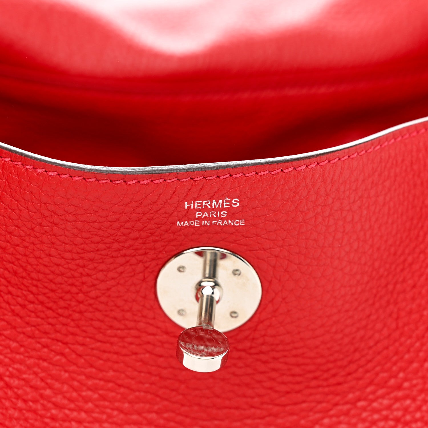 Hermes Taurillon Clemence Lindy 26 Rouge Casaque 6 of 10