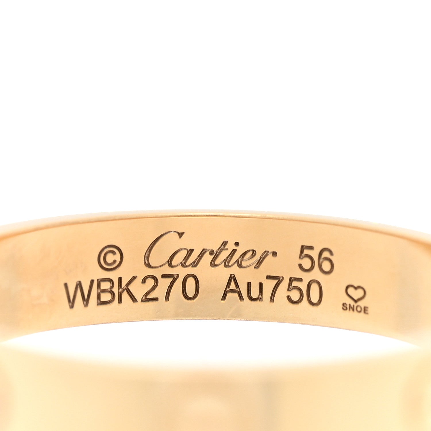 Cartier 18K Yellow Gold 3.5mm LOVE Wedding Band Ring 56 7.5 4 of 5