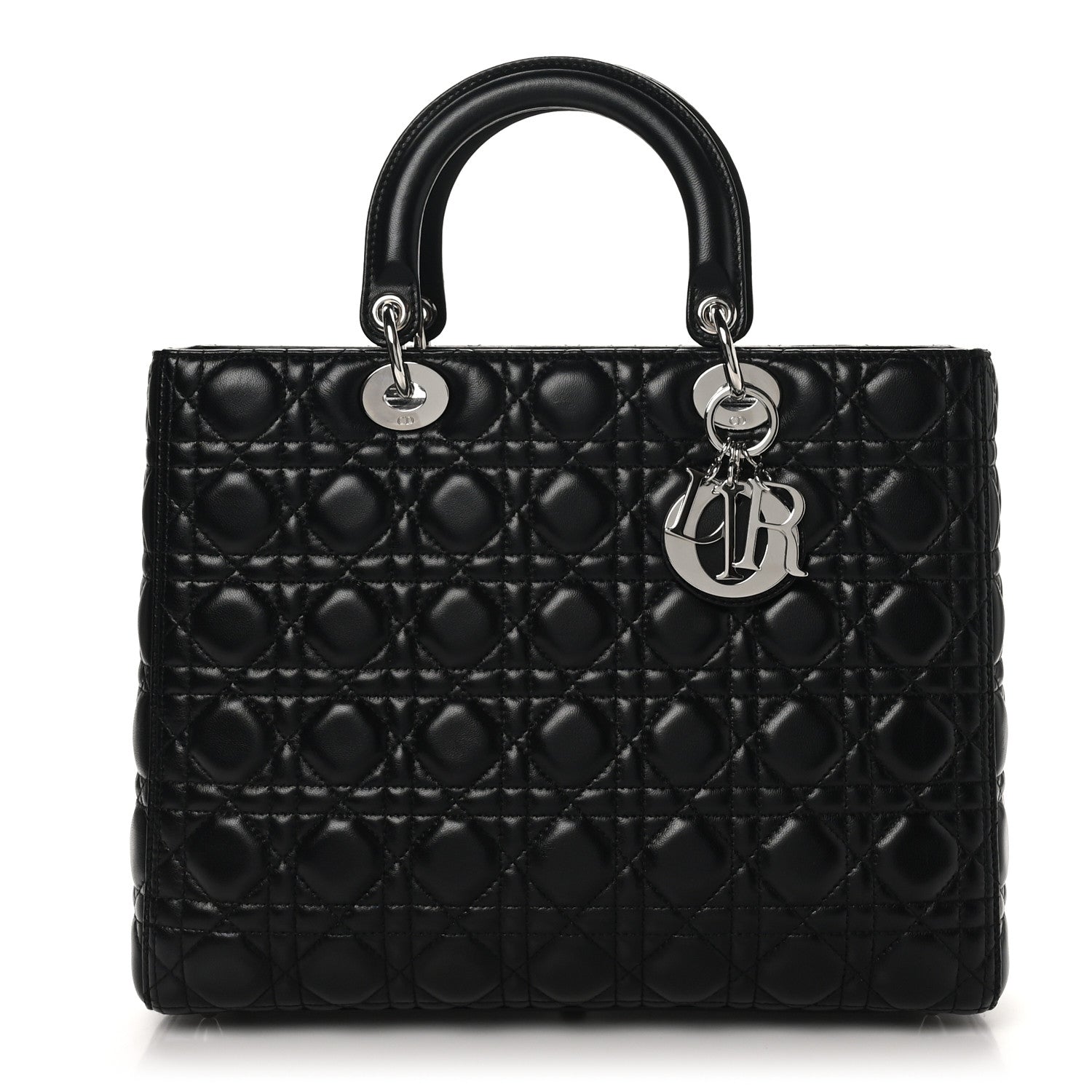 Christian Dior Lambskin Cannage Large Lady Dior Black 1 of 10