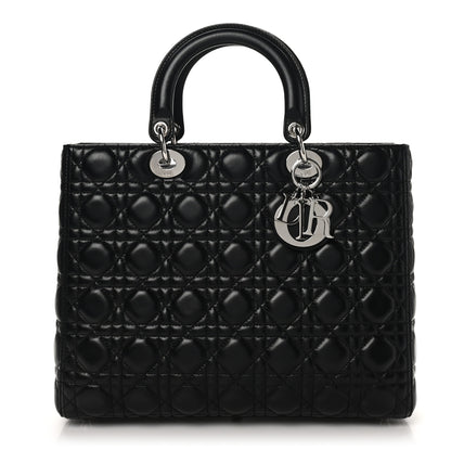 Christian Dior Lambskin Cannage Large Lady Dior Black 1 of 10