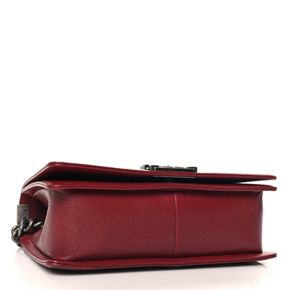 Chanel Caviar Chevron Quilted Medium Boy Flap Red 4 of 10