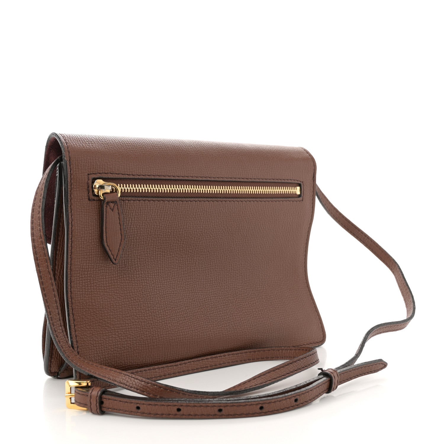 Burberry Derby Calfskin House Check Small Macken Crossbody Bag Tan 3 of 7
