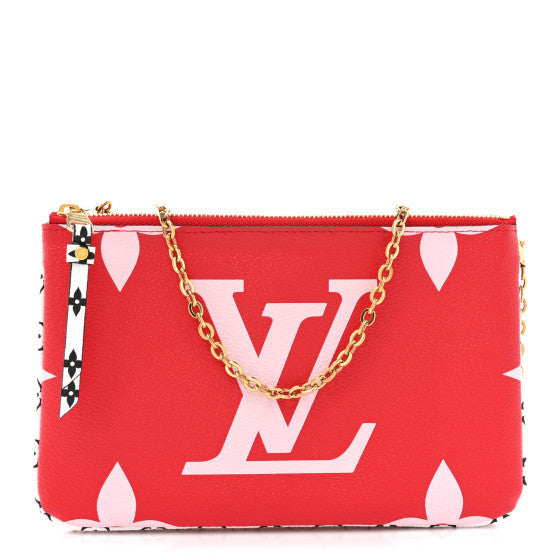 Monogram Giant Double Zip Pochette Rouge